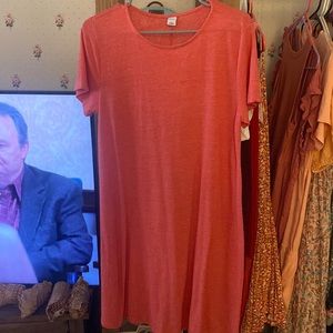Coral short sleeve dress